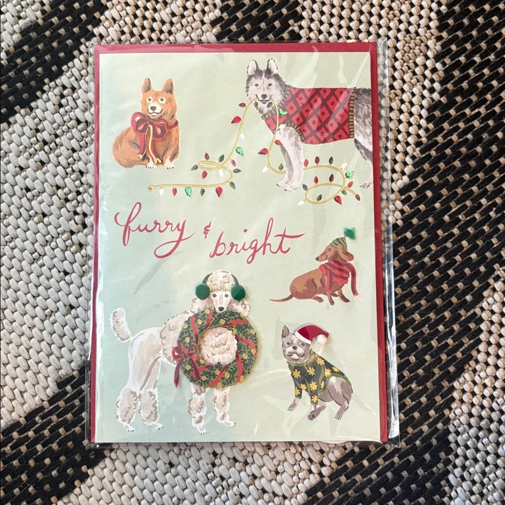 🆕Papyrus “Furry & Bright” Christmas Greeting Card